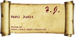 Hohl Judit névjegykártya